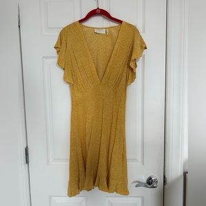 Auguste The Label Yellow/White Dot Mini Dress - US Size 4